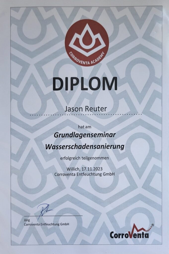 Seminar Jason Reuter - Wasserschadensanierung